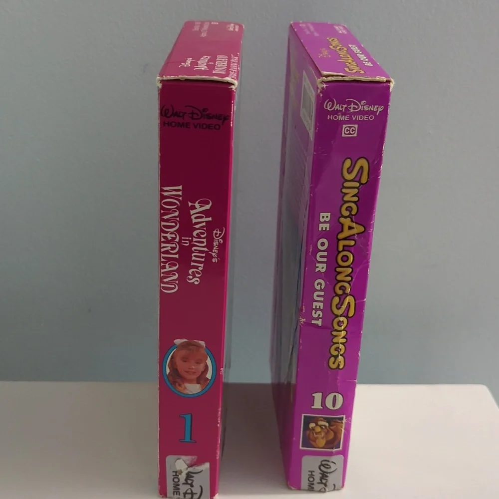 Disney's Adventure in Wonderland and Sing Along Songs Be Our Guest VHS Tapes